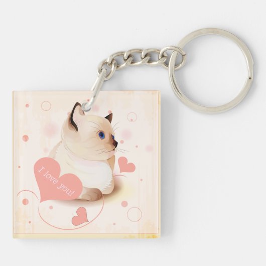 Porte-clés Je T'Aime Chat (Dos)