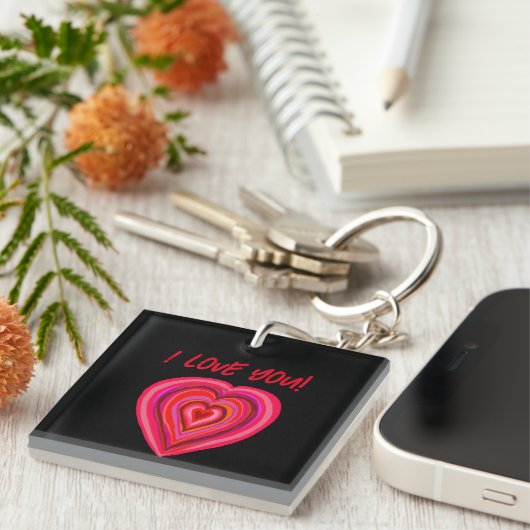 Porte-clés Je t'aime coeur (Devant Droit)