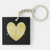 Porte-clés Je t'aime Conduire Safe Gold Heart Keychain (Dos)