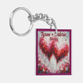 Porte-clés Je t'aime deux coeurs Abstraits Personnalisés (Devant gauche)