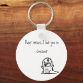 Porte-clés Je t'aime dinosaure (Recto)