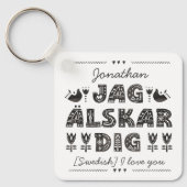 Porte-clés Je t'aime en suédois - Jag älskar creg (Recto)