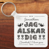 Porte-clés Je t'aime en suédois - Jag älskar creg (Recto)