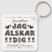 Porte-clés Je t'aime en suédois - Jag älskar creg (Dos)