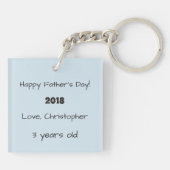 Porte-clés Je t'aime fête des pères de papa (Dos)