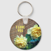 Porte-clés Je T'Aime Fleur De Roses Jaunes (Recto)