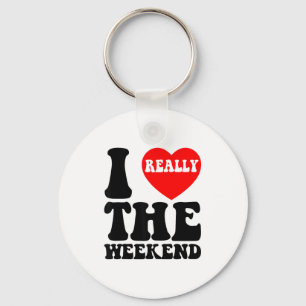 Porte-clés Je T'aime Heart Week-end Drôle Camping Cadeaux Cou