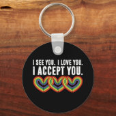 Porte-clés Je T'Aime Je T'Accepte Rainbow LGBTQ (Recto)