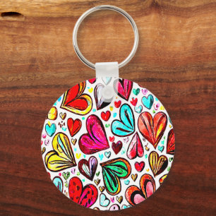 PORTE-CLÉS JE T'AIME LE COEUR FUNKY DU MOTIF VALENTINE