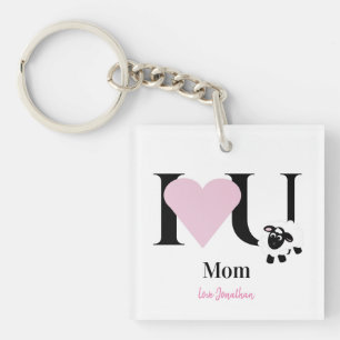 Porte-clés Je t'aime Maman mignon Nom Porte - clé de dessin