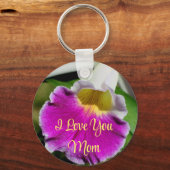 Porte-clés Je t'aime maman orchidée fleur  (Verso)
