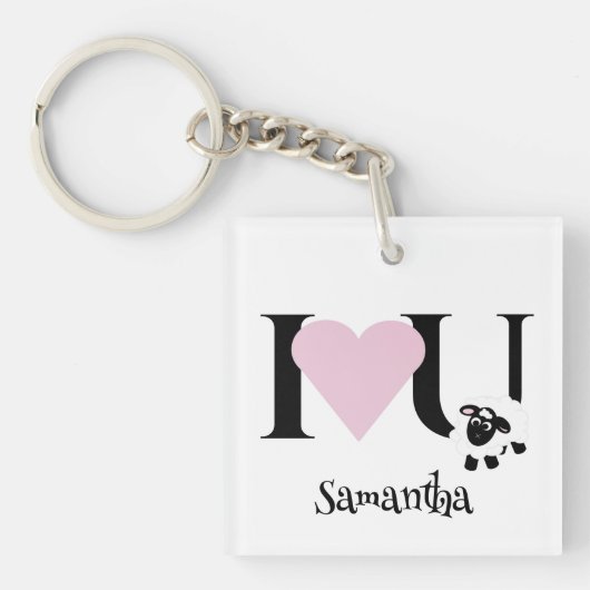 Porte-clés Je t'aime Mignonne Nom Cartoon Mouton (Devant)