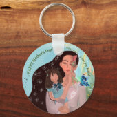 Porte-clés Je t'aime MOM avec une petite fille (Recto)