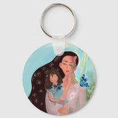 Porte-clés Je t'aime MOM avec une petite fille (Verso)