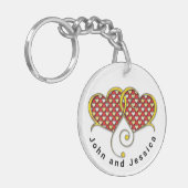 Porte-clés Je t'aime Note Design de carte (Devant gauche)