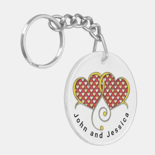 Porte-clés Je t'aime Note Design de carte (Devant gauche)