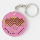 Porte-clés Je t'aime Note Design de carte (Dos)