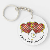 Porte-clés Je t'aime Note Design de carte (Devant)