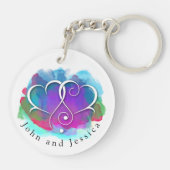 Porte-clés Je t'aime Note Design de carte (Dos)