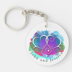 Porte-clés Je t'aime Note Design de carte