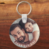 Porte-clés Je t'aime Papa, Photo personnalisée (Recto)