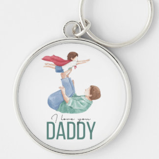 Porte-clés Je t'aime Papa Super-héros Clé pour père et enfant