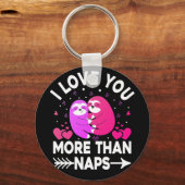 Porte-clés Je t'aime plus que des fentes roses et violettes (Recto)