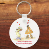 Porte-clés Je t'aime plus que macaroni aime les chevelures Po (Recto)