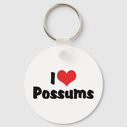 Porte-clés Je T'aime Possums à Coeur (Recto)