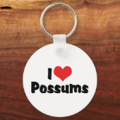 Porte-clés Je T'aime Possums à Coeur (Recto)