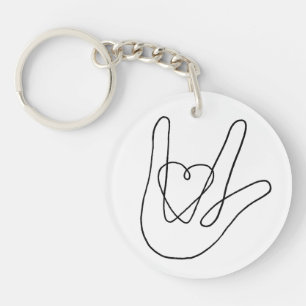 Porte-clés Je t'aime Signer