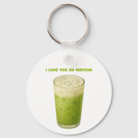 PORTE-CLÉS JE T'AIME TELLEMENT MATCHA, MATCHA VERT THÉ AMOUR (Recto)