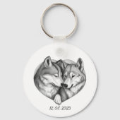 Porte-clés Je t'aime tellement, Wolf Couple (Verso)