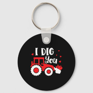 Porte-clés Je T'aime Tracteur Construction Cœur Amoureux Sain