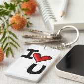 Porte-clés Je T'Aime Typographie Graphique (Devant droit)