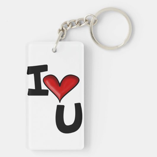 Porte-clés Je T'Aime Typographie Graphique (Dos)