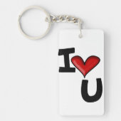 Porte-clés Je T'Aime Typographie Graphique (Devant)