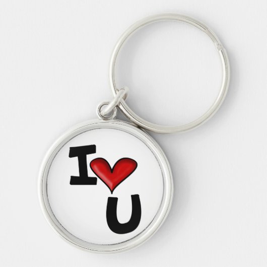 Porte-clés Je T'Aime Typographie Graphique (Devant)
