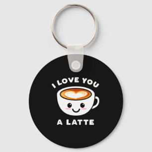 Porte-clés Je t'aime un Latte drôle mignon cœur de café Valen