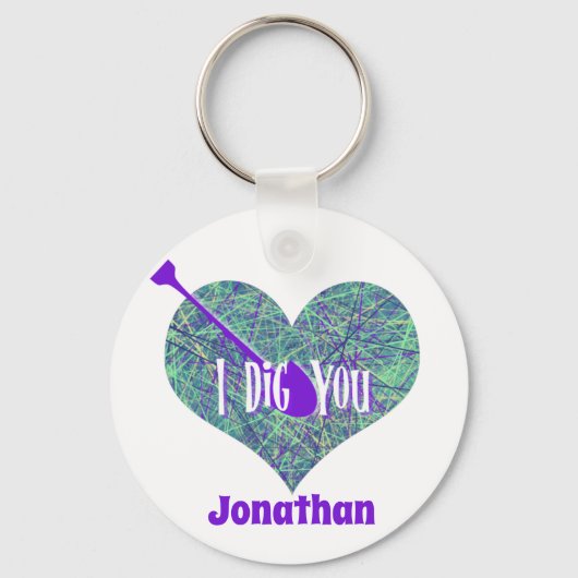 Porte-clés Je Te Creuse Purple Network Heart Shape (Recto)
