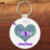Porte-clés Je Te Creuse Purple Network Heart Shape (Recto)