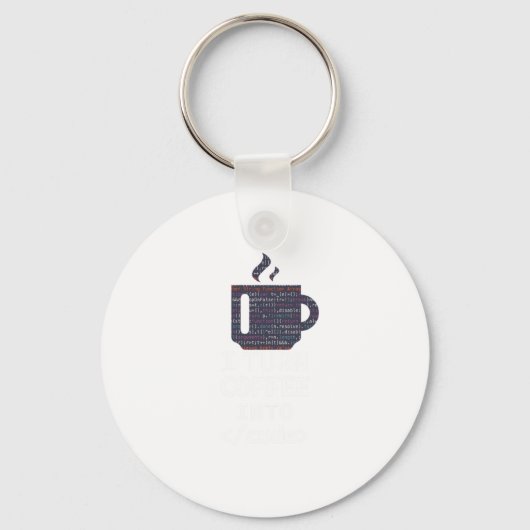 Porte-clés Je Transforme Le Café En Code Programmeur (Recto)