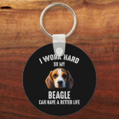 Porte-clés Je Travaille Dur Pour Que Mon Beagle Ait Une Meill (Recto)