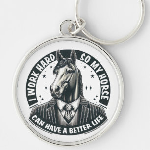 PORTE-CLÉS JE TRAVAILLE DUR POUR QUE MON CHEVAL PUISSE AVOIR