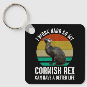 Porte-clés Je Travaille Dur Pour Que Mon Cornish Rex Ait Une