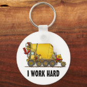 Porte-clés Je Travaille Porte - clé de camion de mélange de c (Recto)