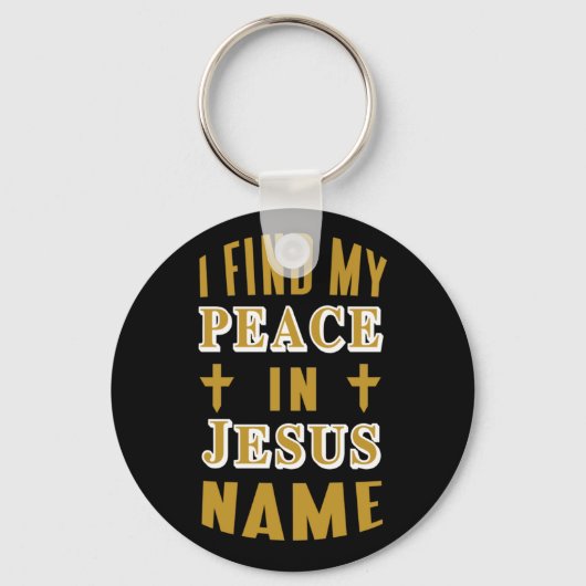Porte-clés Je trouve ma paix en Jésus Nom (Recto)
