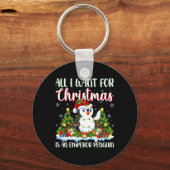 Porte-clés Je Veux Pour Noël Est Un Empereur Penguin Xmas Tre (Recto)