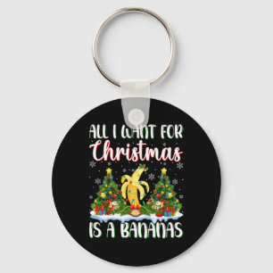 Porte-clés Je Veux Pour Noël Est Une Banana Xmas Lumières Arb