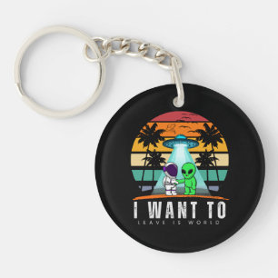 Porte-clés Je veux quitter ce monde Alien Vintage Sunset